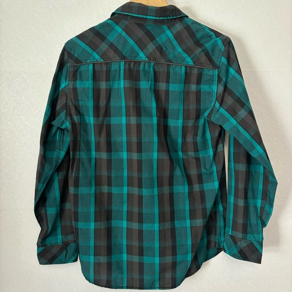 Machine Custom Co. Charcoal/Teal Plain Long Sleeve Button Up Shirt Men's Medium - Picture 2 of 9